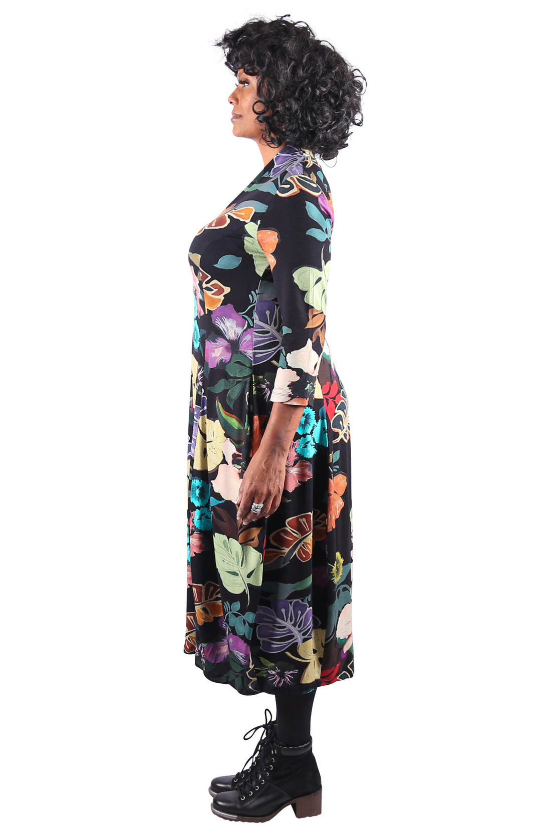 Alembika Botanical Print Midi Dress