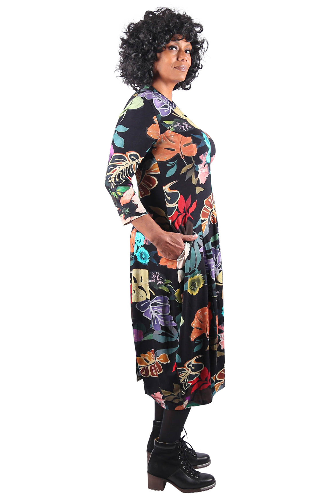 Alembika Botanical Print Midi Dress