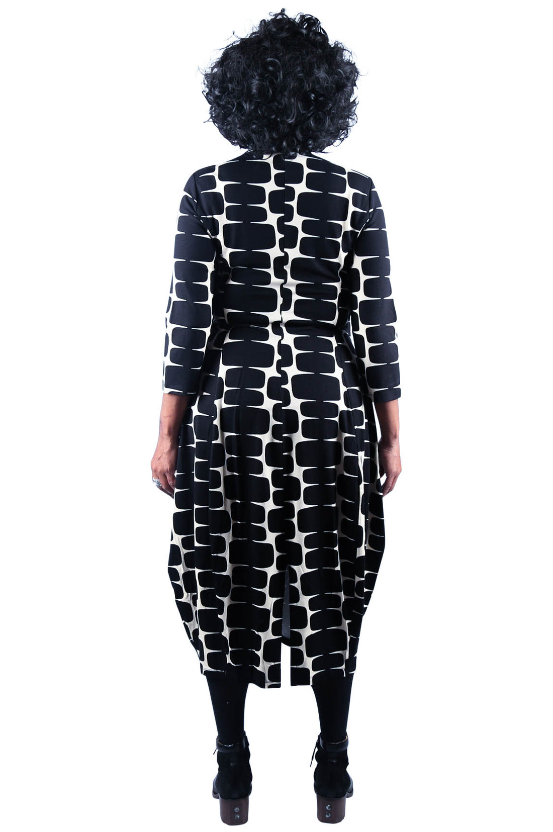 Alembika Cobble Print Midi Dress, Black/White