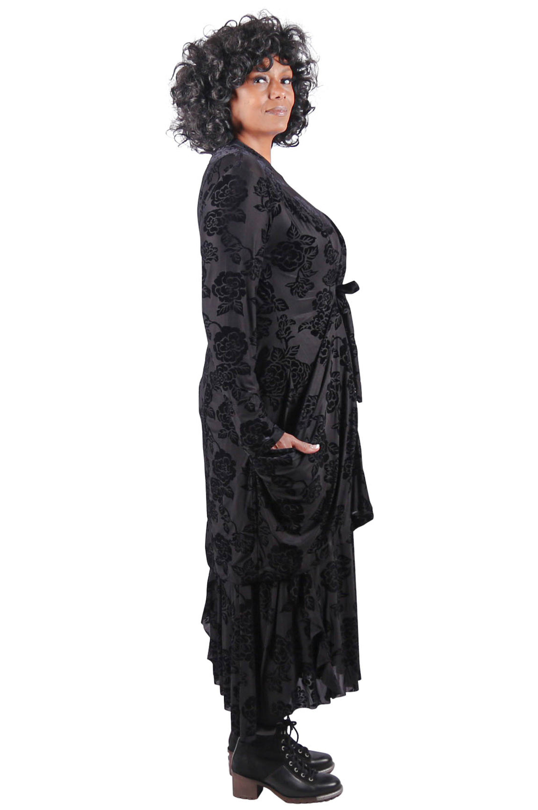 Alembika Draped Tie-Front Lace Jacket